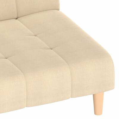 vidaXL Dvivietė sofa-lova, kreminės spalvos, audinys