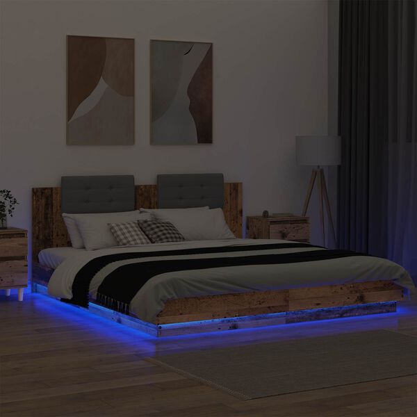 vidaXL Lovos Rėmas su Galvūgaliu Senovinis medis 200 x 200 cm