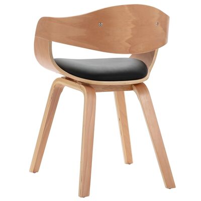 vidaXL Valgomojo kėdės, 4vnt., išlenkta mediena ir dirbtinė oda