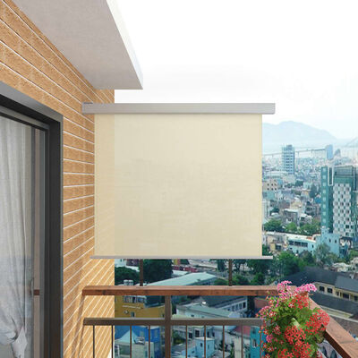 vidaXL Šoninė balkono markizė, kreminės spalvos, 150x200cm