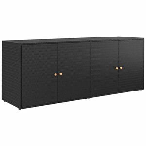 vidaXL Sodo daiktadėžė, juoda, 198x55,5x80cm, polirotangas