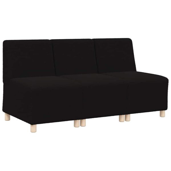 vidaXL Modulinis sofa vienetas be rankų 3 pcs Juoda 55 x 74 x 82 cm
