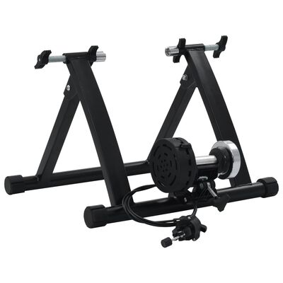 vidaXL Treniruoklis dviratis, juodos spalvos, 26"-28", plienas