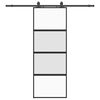vidaXL Stumdomos durys su įrangos rinkiniu, juodas, 76x205 cm