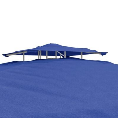 vidaXL Pavėsinė su dvigubu stogu, mėlyna, 3x3x2,68m, audinys