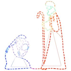 vidaXL Kalėdinė dekoracija Marija ir Juozapas su LED, 40x55/38x100cm