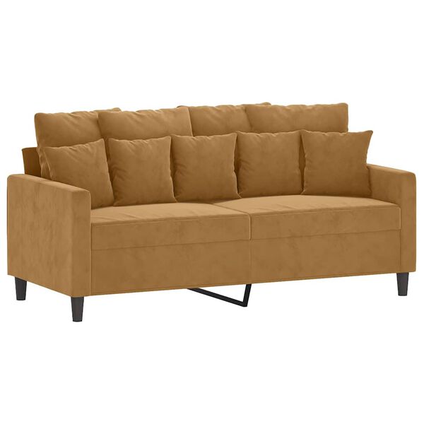 vidaXL Dvivietė sofa, rudos spalvos, 140cm, aksomas