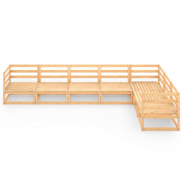 vidaXL Sodo poilsio baldų komplektas, 7 dalių, pu&scaron;ies medienos masyvas