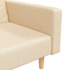 vidaXL Dvivietė sofa-lova su dvejomis pagalvėmis, kreminė, audinys