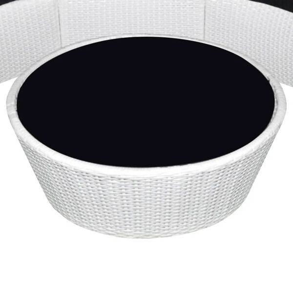 vidaXL Sodo poilsio baldų komplektas su pag., 10d., balt. sp., polir.