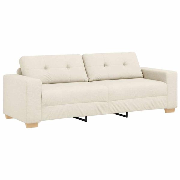 vidaXL Sofa Smėlio 221 x 78 x 80 cm Lino mi&scaron;inio audinys