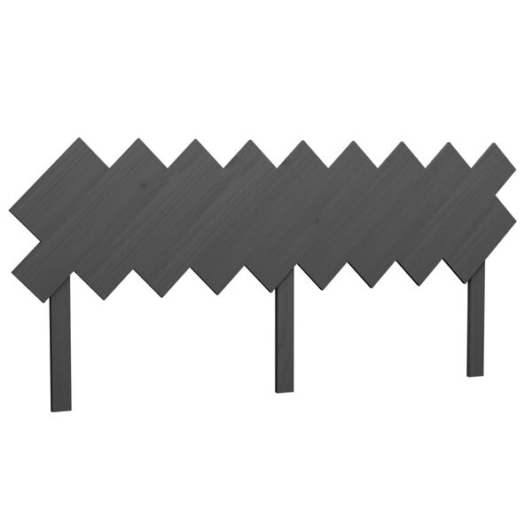 vidaXL Lovos galvūgalis, pilkas, 178x3x80,5cm, pu&scaron;ies medienos masyvas