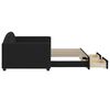 vidaXL Lova su ištraukiama dalimi/stalčiais, juoda, 90x190cm, audinys