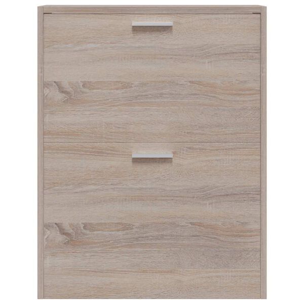 vidaXL Spintelė batams su 2 skyriais, ąžuolo medienos imitacija