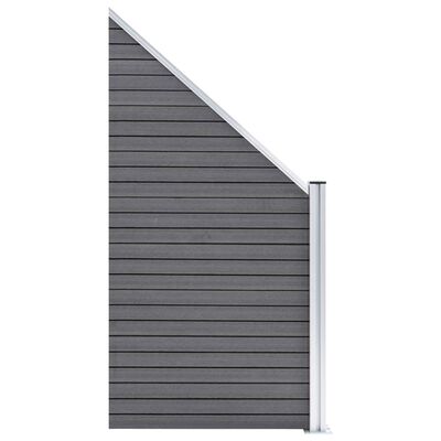 vidaXL Tvoros rinkinys, pilkos spalvos, 1484x186cm, WPC