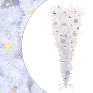 vidaXL Dirbtinė Kalėdų eglutė su 150 LED Balta 120 cm PVC ir Plienas