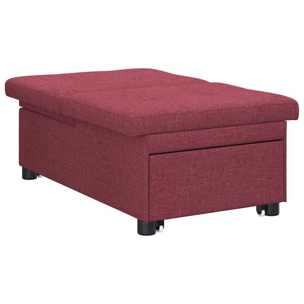 vidaXL I&scaron;traukiama sofa-lova Vyno raudona 194 x 50 x 82 cm audinys