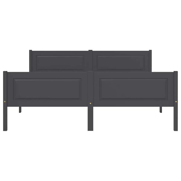 vidaXL Lovos rėmas, pilkos spalvos, 160x200cm, pušies masyvas