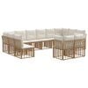 vidaXL Lauko sofos komplektas 12 pcs Natūralus ir grietinėlės baltas