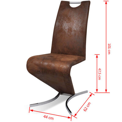 vidaXL Valgomojo kėdės, 2vnt., rudos spalvos, dirbtinė oda