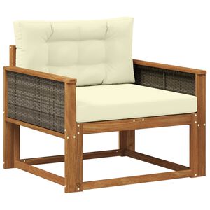 vidaXL Lauko Vidurinis Sofa Kietos akacijos mediena Natūrali