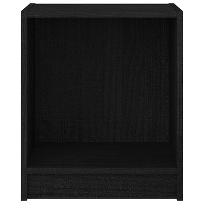 vidaXL Naktinė spintelė, juoda, 35,5x33,5x41,5cm, pušies masyvas