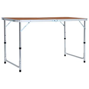 vidaXL Sulankstomas stovyklavimo stalas, 120x60cm, aliuminis