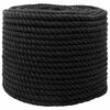 vidaXL Medvilninė virvė 10 mm 100 m Juoda 100% Medvilnė