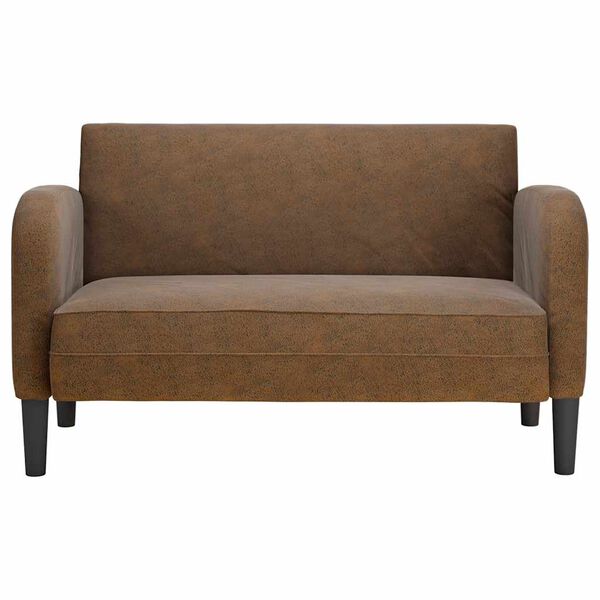 vidaXL Loveseat sofa, ruda, 110cm, dirbtinė oda