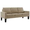 vidaXL Trivietė sofa, kapučino spalvos, dirbtinė oda