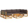 vidaXL 7 dalių sodo sofų komplektas su pagalvėlėmis, akacijos mediena ir rotangas