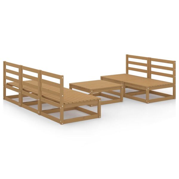 vidaXL Sodo poilsio baldų komplektas, 6 dalių, medaus rudas, pu&scaron;is