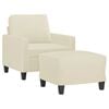 vidaXL Krėslas su pakoja, kreminės spalvos, 60cm, dirbtinė oda