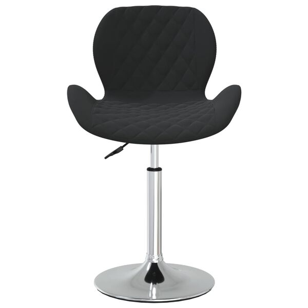 vidaXL Pasukamos valgomojo kėdės, 6vnt., juodos spalvos, aksomas