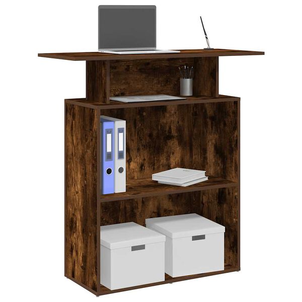 vidaXL Registratūra, dūminio ąžuolo, 100x40x104 cm, apdirbta mediena