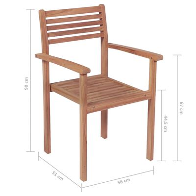 vidaXL Sudedamos sodo kėdės, 8vnt., tikmedžio medienos masyvas
