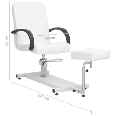 vidaXL Masažuotojo kėdė su pakoja, baltas, 127x60x98cm, dirbtinė oda