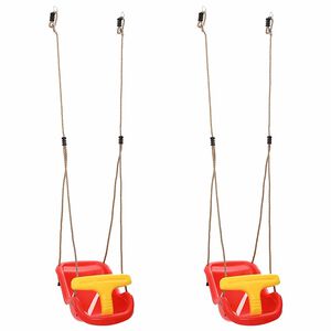 vidaXL Vaiki&scaron;kos sūpynės 2 pcs Raudona 36 x 43 x 42 cm Plastmasė