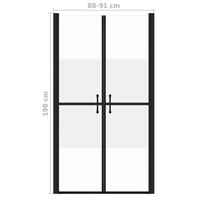 vidaXL Dušo durys, pusiau matinės, (88-91)x190cm, ESG