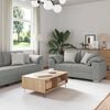 vidaXL Sofa 3 pcs Debesų pilka Lino mišinio audinys