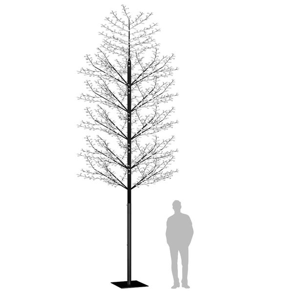 vidaXL Kalėdinis medis su LED lemputėmis, 500cm, su vyšnių žiedais