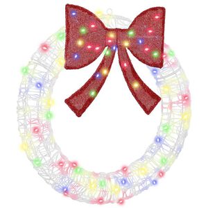 vidaXL Vainikas su 60 LED Įvairiaspalvis 75 cm Akrilas