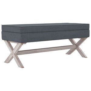 vidaXL Daiktadėžė-taburetė, tamsiai pilka, 110x45x49cm, aksomas