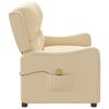 vidaXL Dvivietis atlošiamas masažinis krėslas, kreminis, audinys