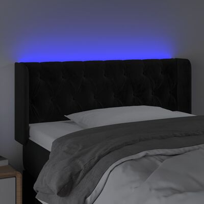 vidaXL Galvūgalis su LED, juodos spalvos, 103x16x78/88cm, aksomas