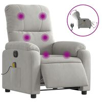 vidaXL Elektrinis masažinis krėslas, pilkas, mikropluošto audinys
