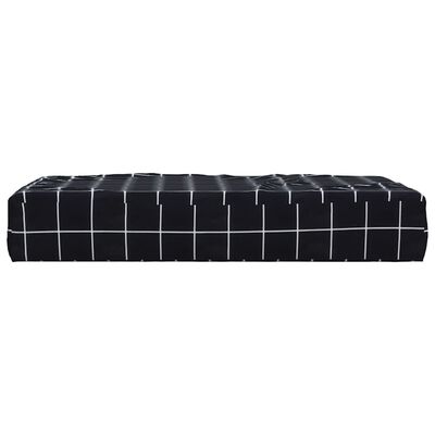 vidaXL Paletės pagalvėlė, 60x60x8cm, oksfordo audinys, juodi langeliai
