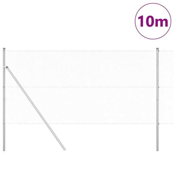 vidaXL Tvorelės stulpas Sidabro 10 x 1,4 m (13 mm tinklas) Plienas