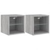 vidaXL Sieninės TV spintelės su LED, 2vnt., pilkos, 30x28,5x30cm
