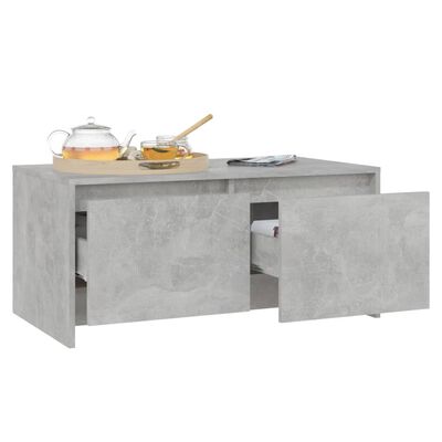 vidaXL Kavos staliukas, betono pilkos spalvos, 90x50x41,5cm, MDP